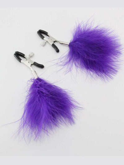 purple feather nipple clamps